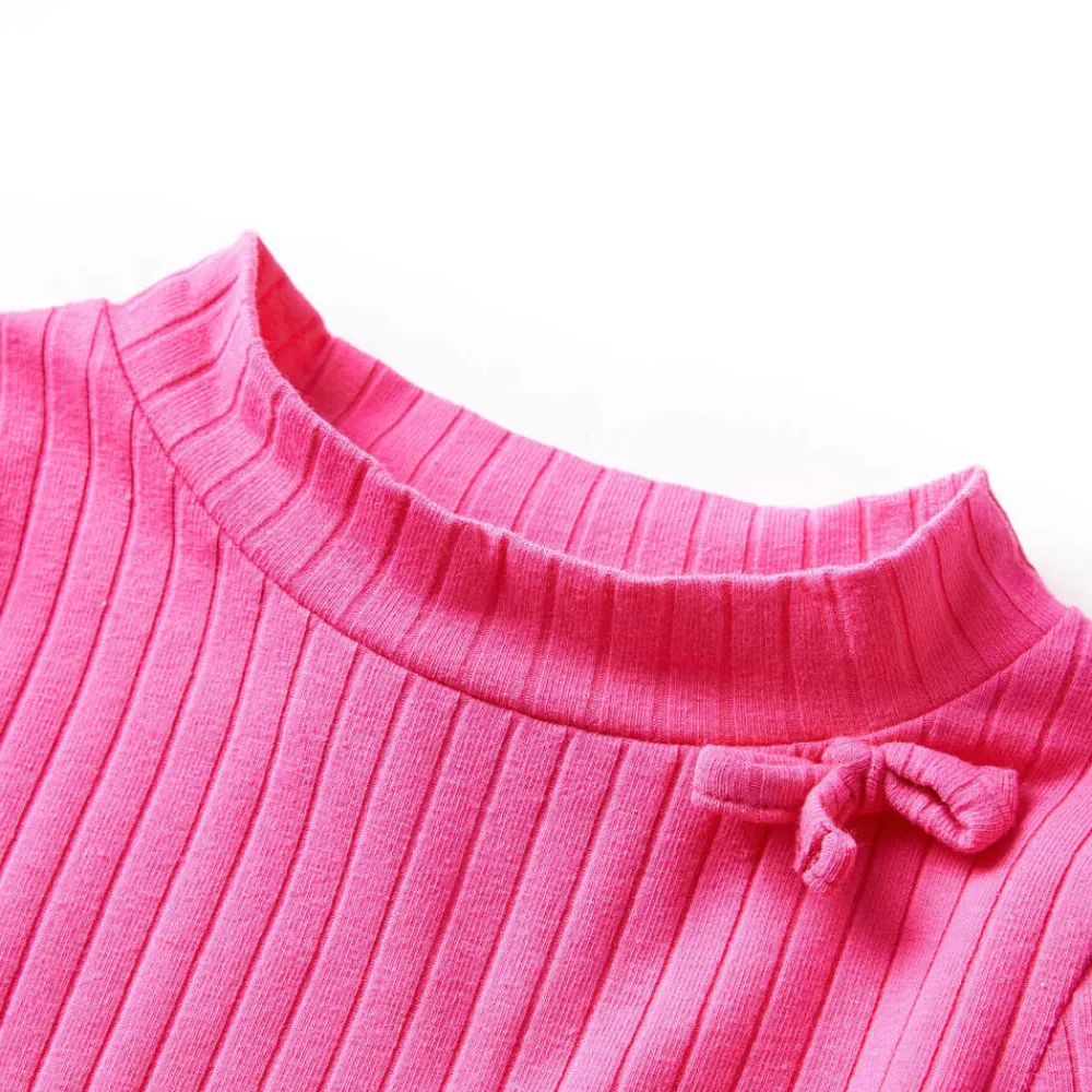 vidaXL Camiseta infantil manga larga de punto elástico brillante 92 Rosa