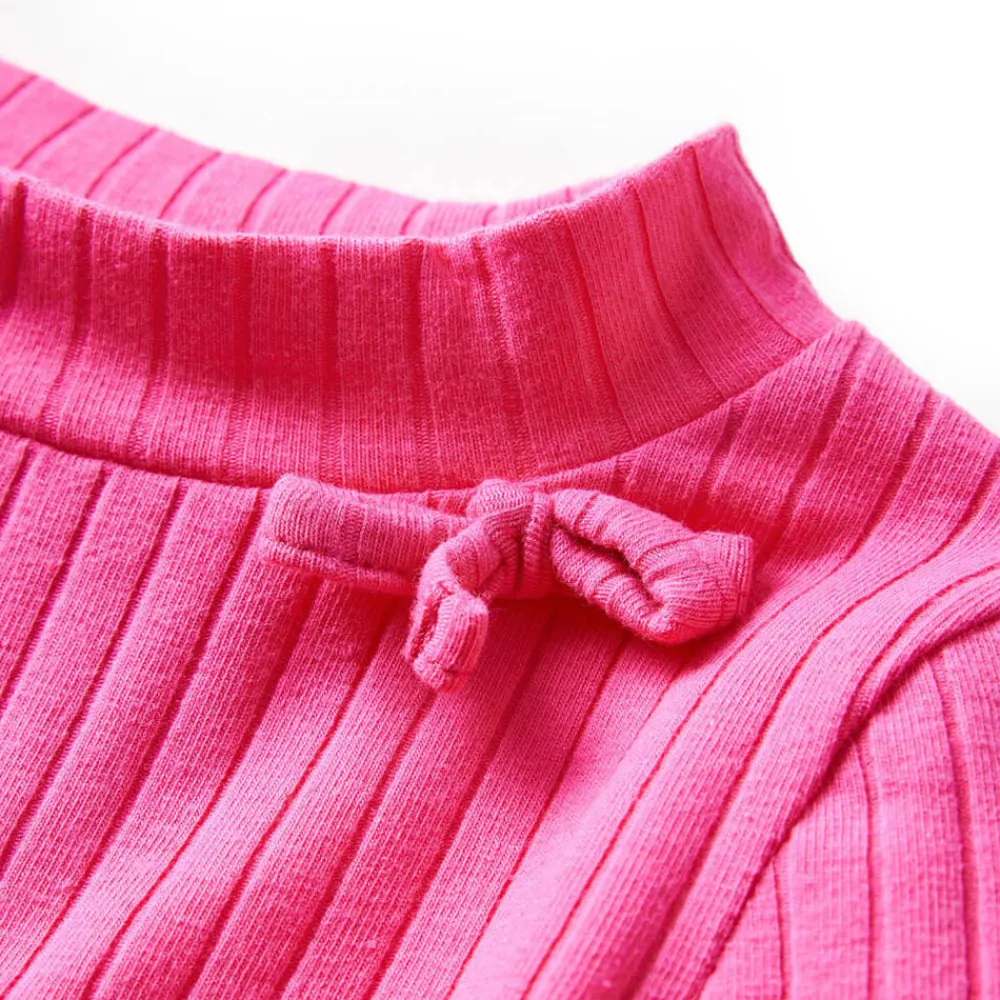 vidaXL Camiseta infantil manga larga de punto elástico brillante 92 Rosa