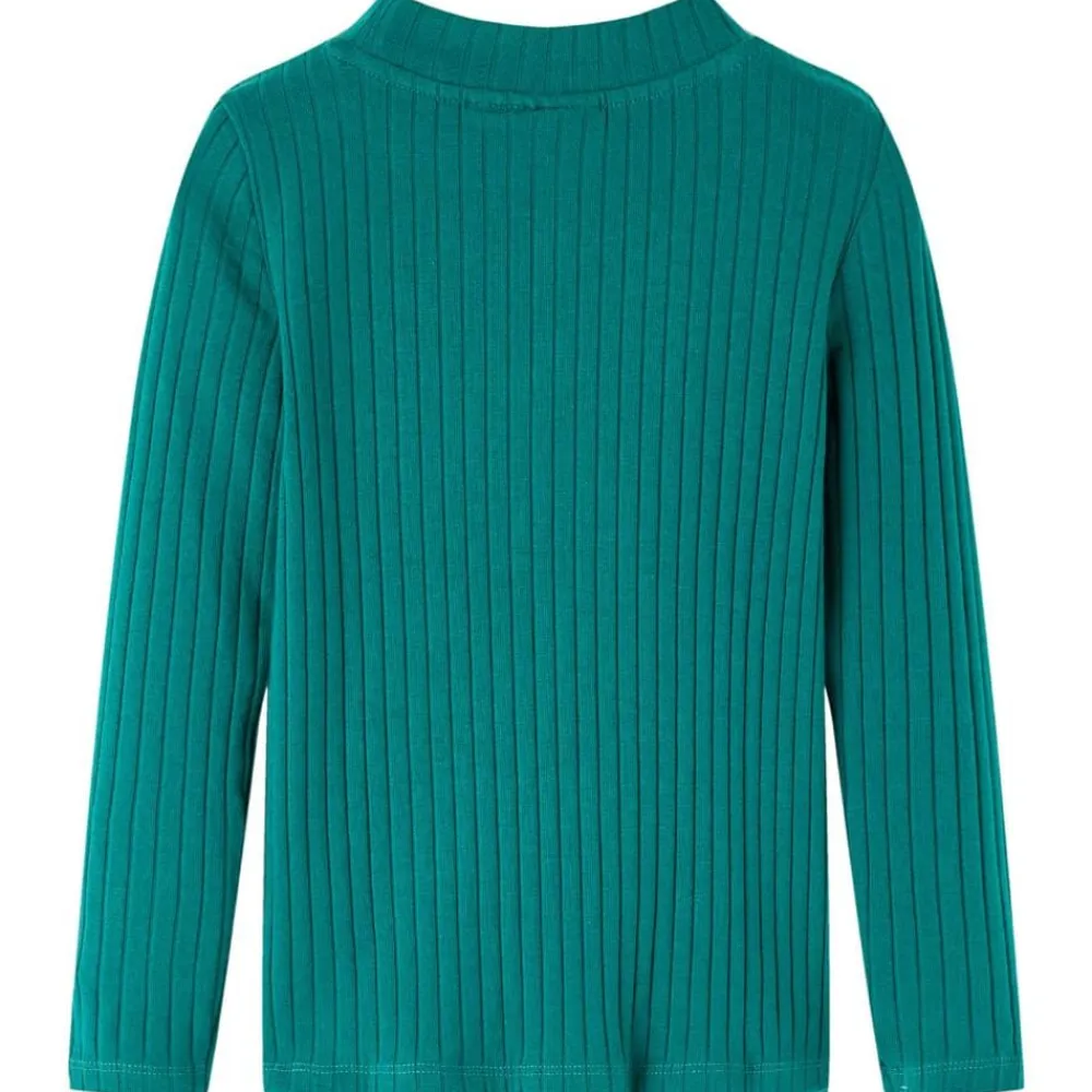 vidaXL Camiseta infantil manga larga de punto elástico 104 Verde oscuro Discount