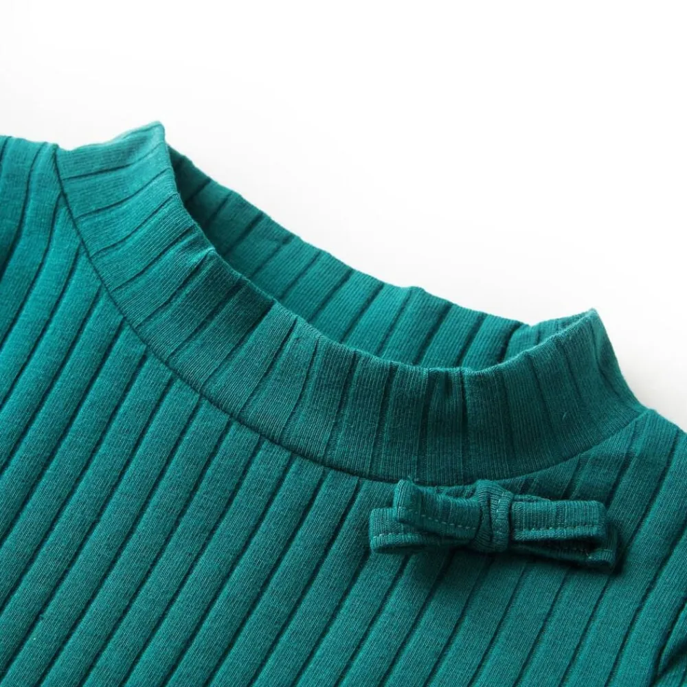 vidaXL Camiseta infantil manga larga de punto elástico 104 Verde oscuro Discount