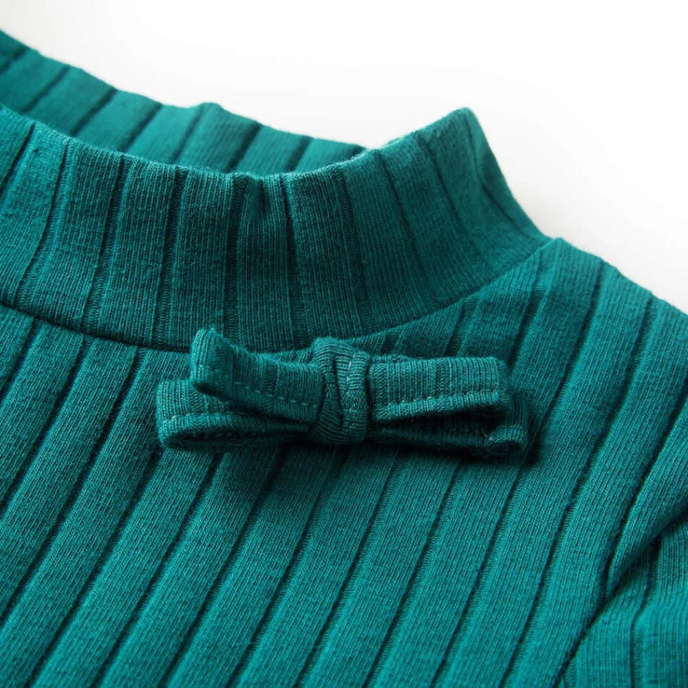 vidaXL Camiseta infantil manga larga de punto elástico 104 Verde oscuro Discount