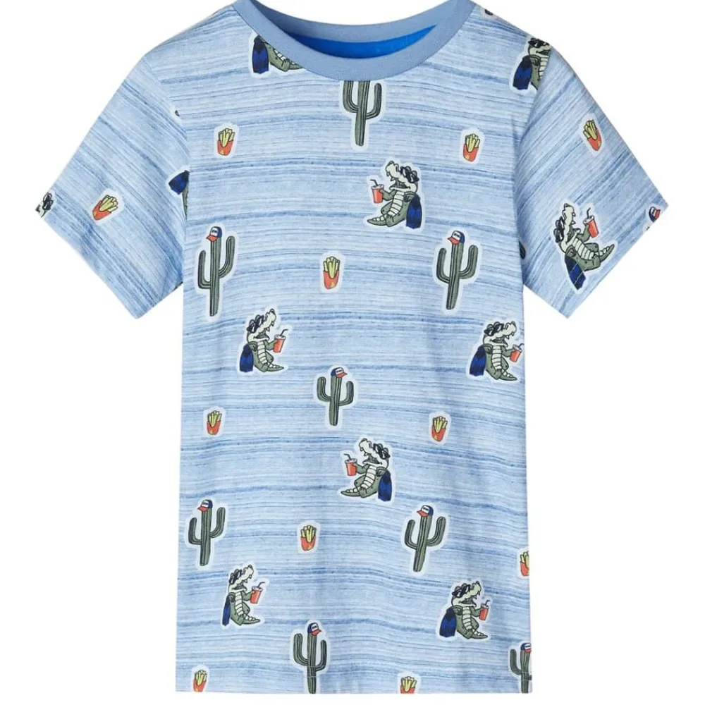 vidaXL Camiseta infantil mezcla es 128 Azul Discount
