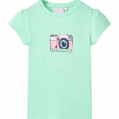 vidaXL Camiseta infantil brillante 116 Verde Sale
