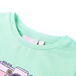 vidaXL Camiseta infantil brillante 116 Verde Sale