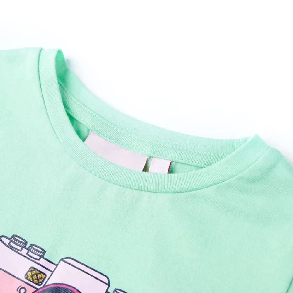 vidaXL Camiseta infantil brillante 116 Verde Sale