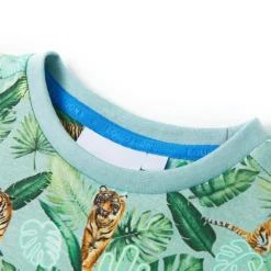 vidaXL Ropa Y Accesorios-Camiseta infantil verde claro mélange 128