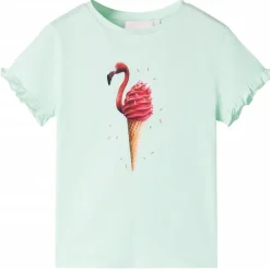 vidaXL Camiseta infantil verde claro 128 Menta Hot