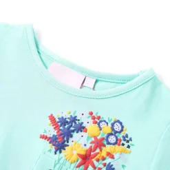 vidaXL Camiseta infantil verde claro 128 Menta Sale
