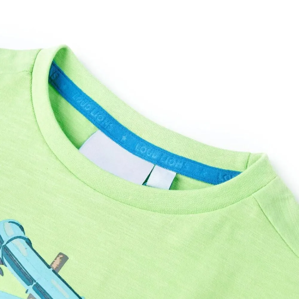 vidaXL Camiseta infantil neón 116 Verde New