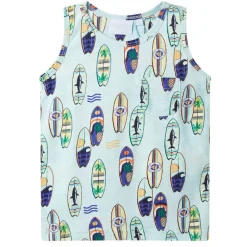 vidaXL Camiseta sin mangas infantil azul suave mélange 104 New