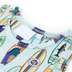 vidaXL Camiseta sin mangas infantil azul suave mélange 104 New