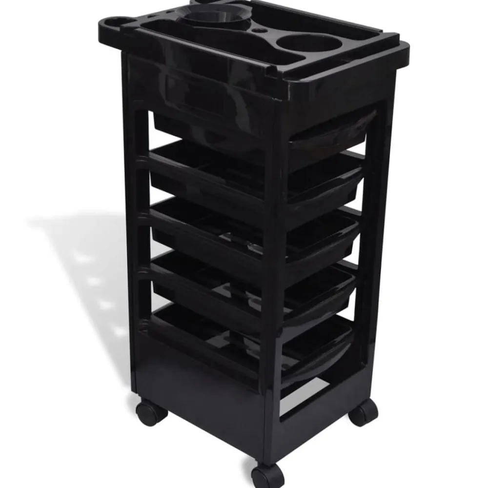 vidaXL Salud Y Belleza-Carrito de plástico con ruedas para peluquerías