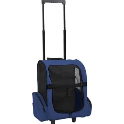 vidaXL Carro plegable para mascotas multiusos Azul