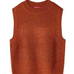 vidaXL Ropa Y Accesorios-Chaleco infantil de punto color coñac 92