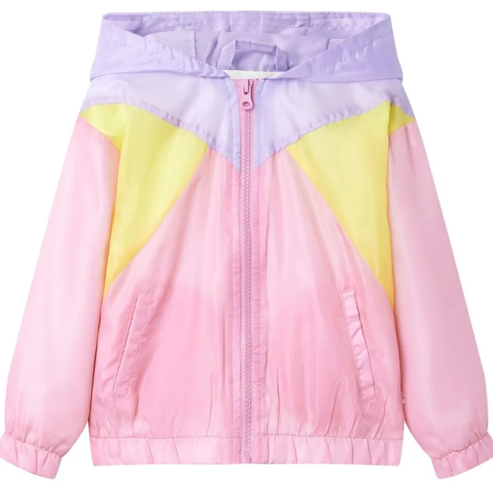 vidaXL Chaqueta infantil con capucha y cremallera multicolor 92 Rosa Hot