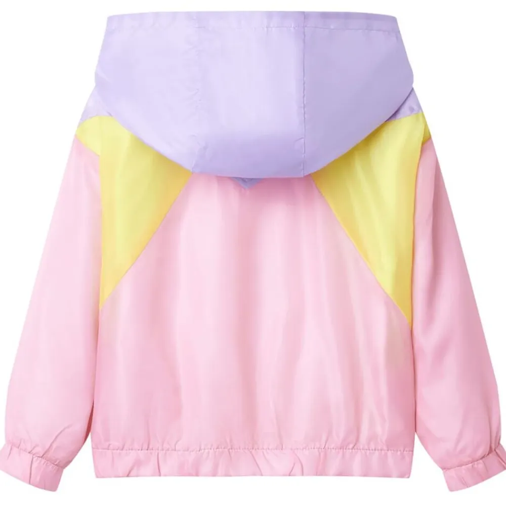 vidaXL Chaqueta infantil con capucha y cremallera multicolor 92 Rosa Hot