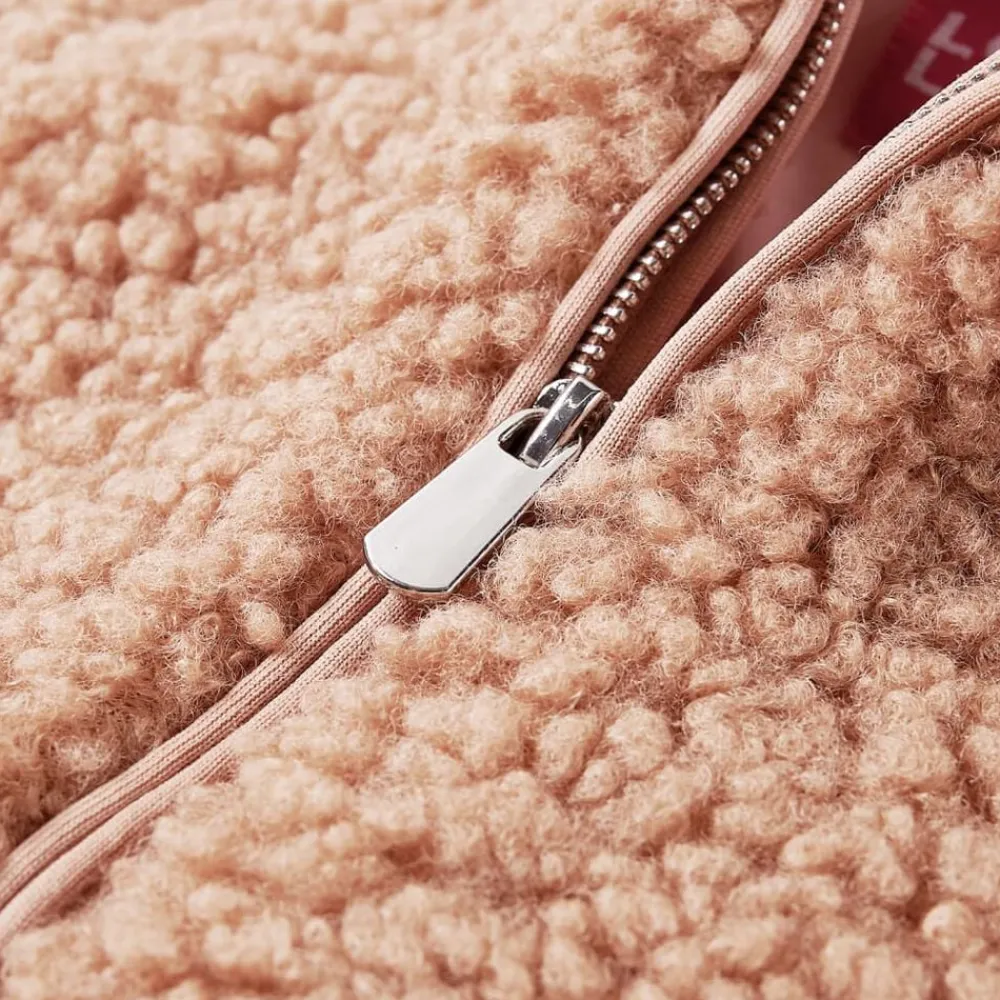 vidaXL Chaqueta infantil con capucha pelo sintético borreguito coñac claro 92 Coñac Best