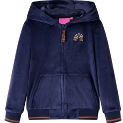 vidaXL Ropa Y Accesorios-Chaqueta infantil con capucha azul marino 92