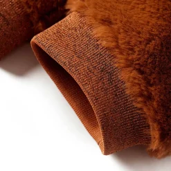 vidaXL Ropa Y Accesorios-Chaqueta infantil con capucha pelo sintético color coñac 92