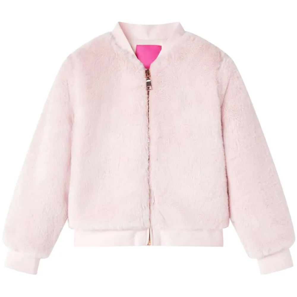 vidaXL Chaqueta infantil cuero sintético rosa suave 92 Hot