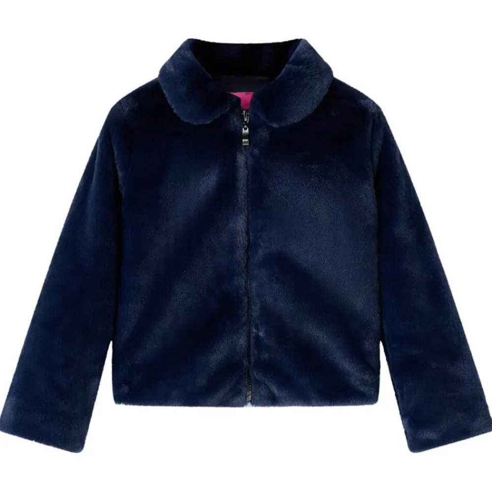 vidaXL Chaqueta infantil de cuero sintético 92 Azul marino Best