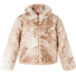 vidaXL Ropa Y Accesorios-Chaqueta infantil de pelo sintético color coñac 92