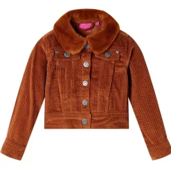 vidaXL Chaqueta infantil pana color coñac 92 Sale