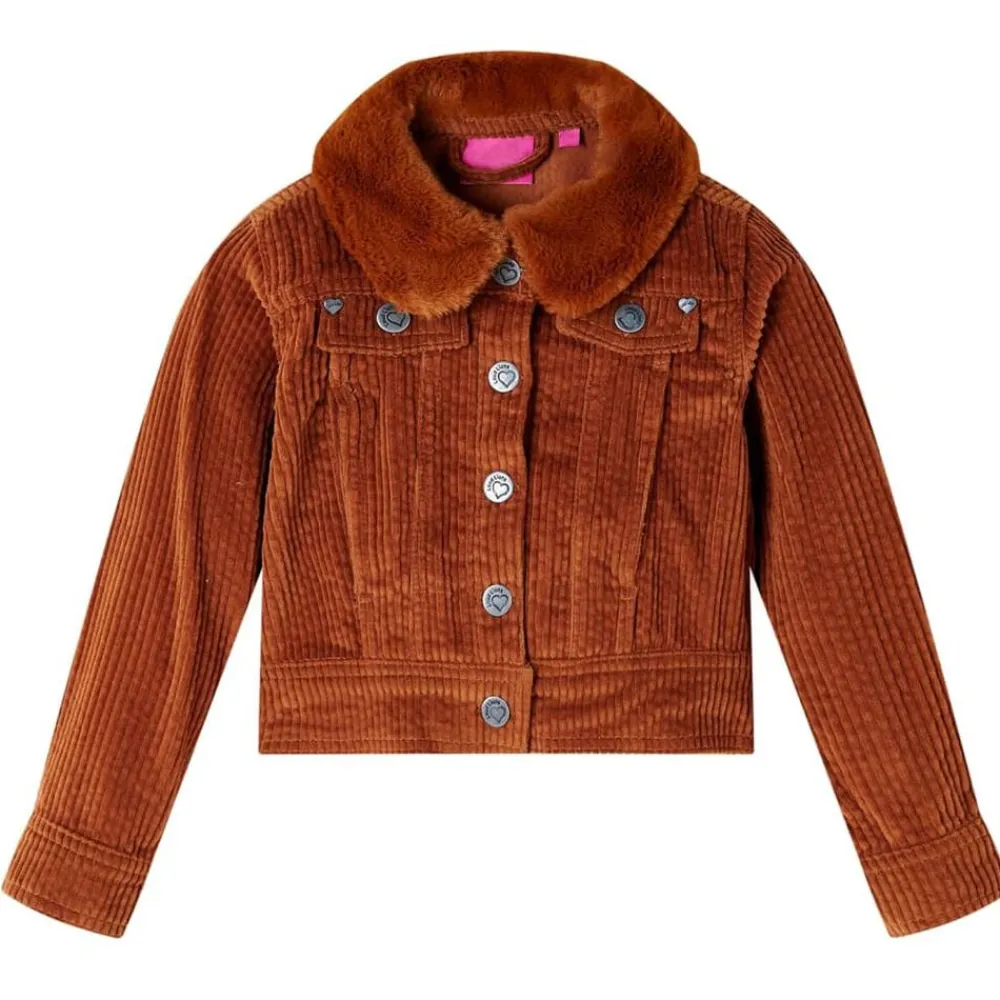 vidaXL Chaqueta infantil pana color coñac 92 Sale