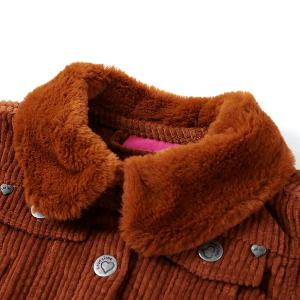 vidaXL Chaqueta infantil pana color coñac 92 Sale