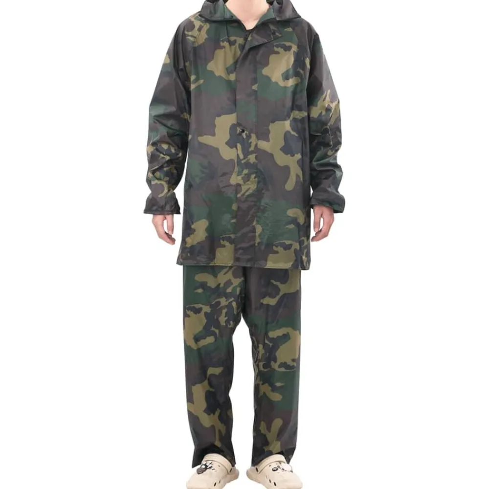 vidaXL Ropa Y Accesorios-Chubasquero impermeable pantalón sudadera hombre camuflaje M