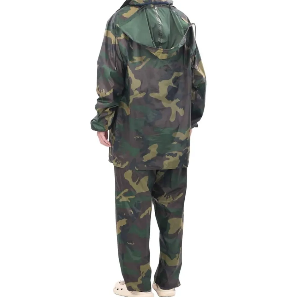vidaXL Ropa Y Accesorios-Chubasquero impermeable pantalón sudadera hombre camuflaje M