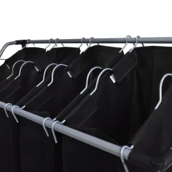 vidaXL Productos Del Hogar-Clasificador de lavandería con 4 bolsas de color gris