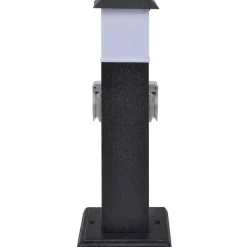 vidaXL Columna con enchufes y lámpara para el jardín negra Negro Online