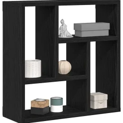vidaXL Estante de pared de madera ingeniería 45x16x45 cm Roble negro Sale