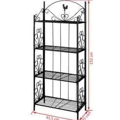 vidaXL Estante De Planta Cuadrada Negro