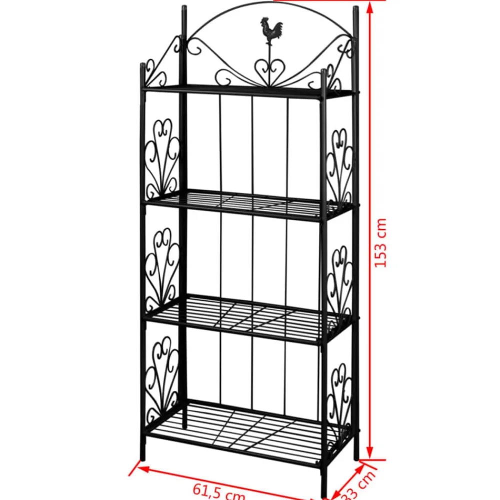 vidaXL Estante De Planta Cuadrada Negro