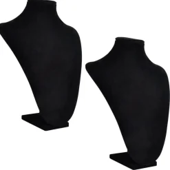 vidaXL Salud Y Belleza-Expositor De Joyas En Forma De Busto Negro - 2Piezas - 23X11,5X30cm