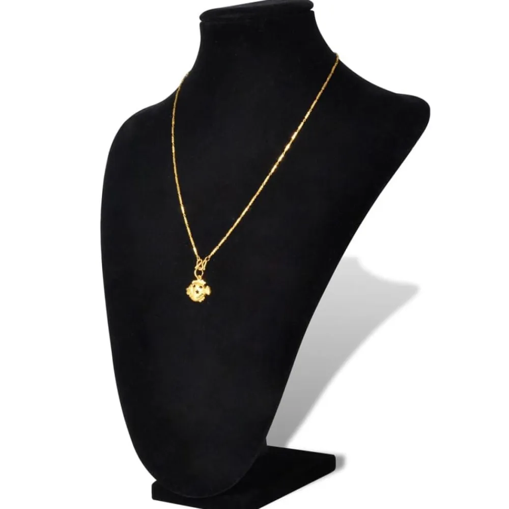 vidaXL Salud Y Belleza-Expositor De Joyas En Forma De Busto Negro - 2Piezas - 23X11,5X30cm