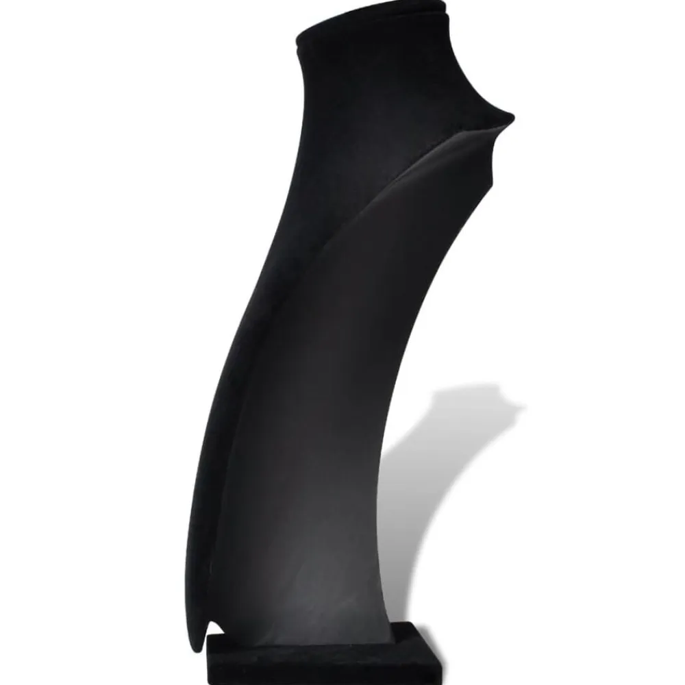 vidaXL Salud Y Belleza-Expositor De Joyas En Forma De Busto Negro - 2Piezas - 23X11,5X30cm