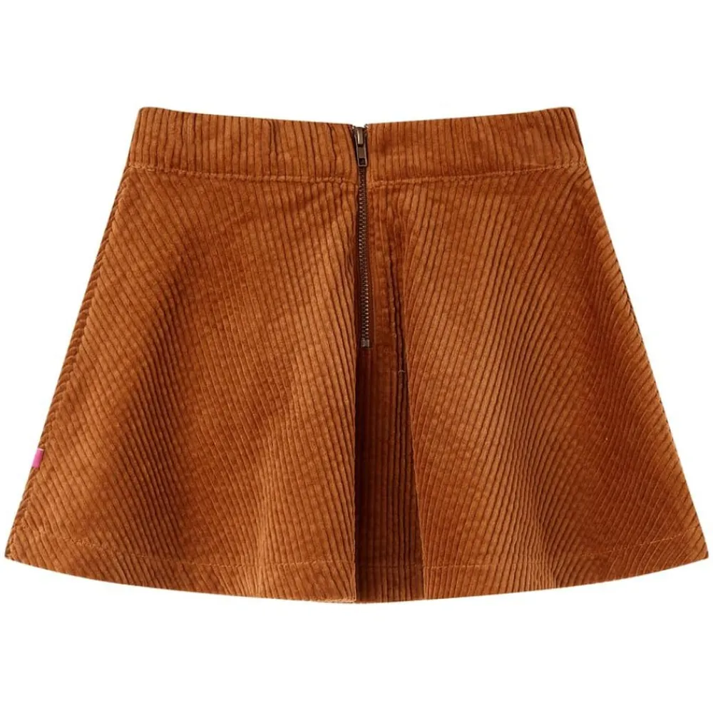 vidaXL Falda infantil con bolsillos pana color coñac 92 Coñac Online