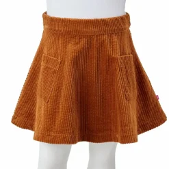 vidaXL Falda infantil con bolsillos pana color coñac 92 Coñac Online