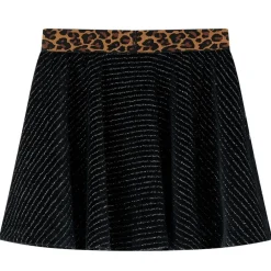 vidaXL Falda infantil con cinturilla de leopardo negro 116