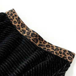 vidaXL Falda infantil con cinturilla de leopardo negro 116