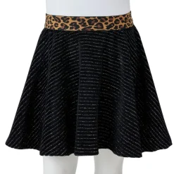vidaXL Falda infantil con cinturilla de leopardo negro 116