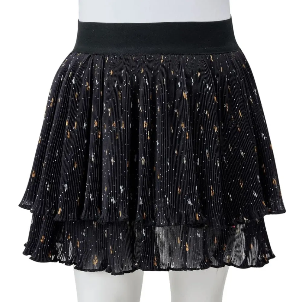 vidaXL Falda infantil con diseño de volantes escalonados negro 92 Outlet