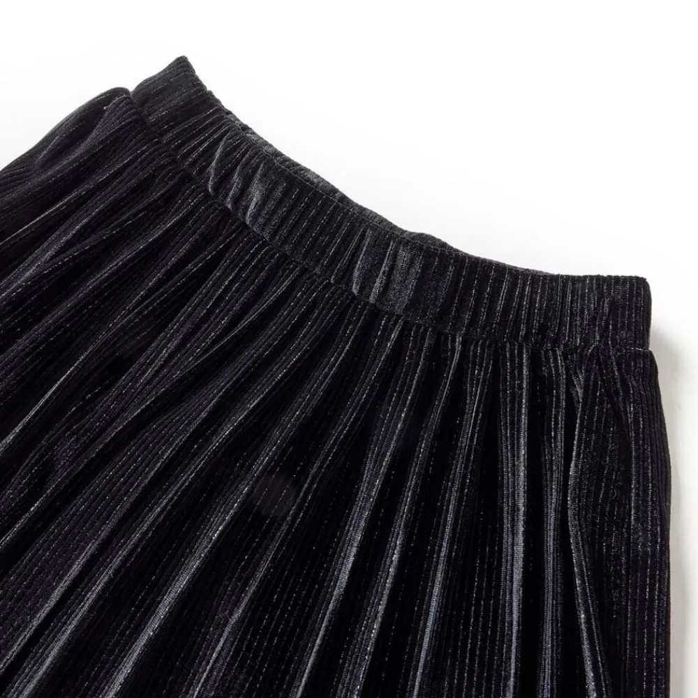 vidaXL Ropa Y Accesorios-Falda plisada infantil lúrex negro 92