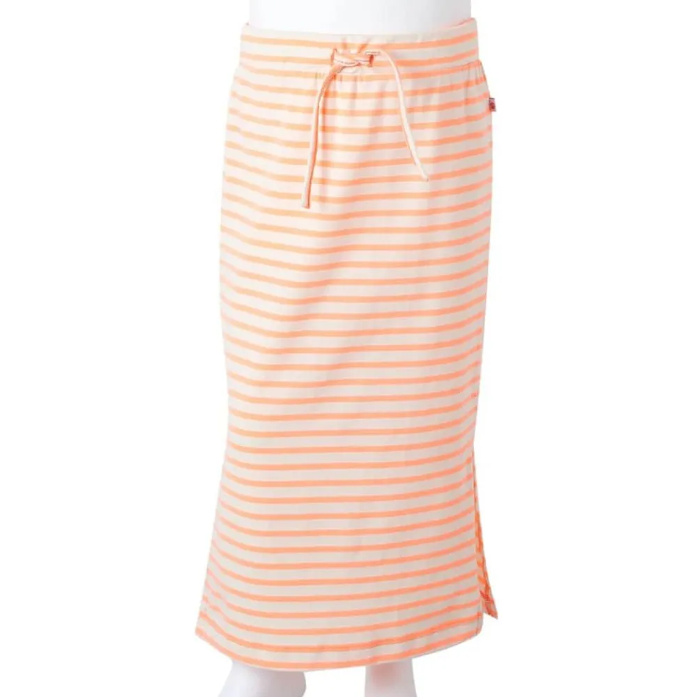 vidaXL Falda recta infantil con rayas fluorescente 128 Naranja Discount