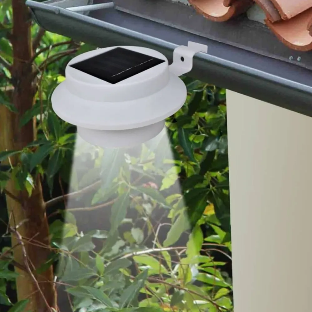 vidaXL Iluminación-Foco solar para vallas de jardín, 6 unidades