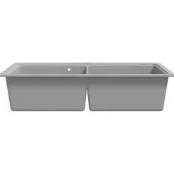 vidaXL Fregadero encastrable de granito de dos cubetas Gris Discount