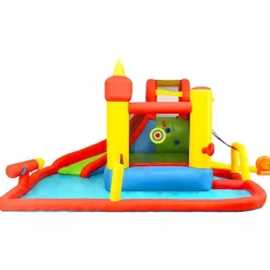 Happy Hop Castillo hinchable con tobogán y piscina 410x385x220 cm